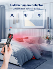 Wrklly Hidden Camera Detector, Bug Detector & GPS Tracker Finder, Portable Spy Camera Finder with 4 Modes, HD Display and 5 Sensitivity Levels for Travel, Hotel, Office, Car